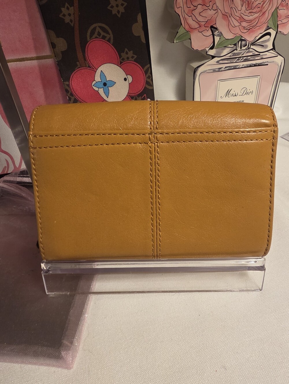Coach Mustard Yellow Leather Trifold Wallet - Picture 7 of 14